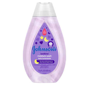 Johnson S Baby Bedtime Baby Moisture Body Wash With Coconut Oil, Washes Away 99.9% Of Germs, Tear-Free Night Time Bath Wash, Hyp