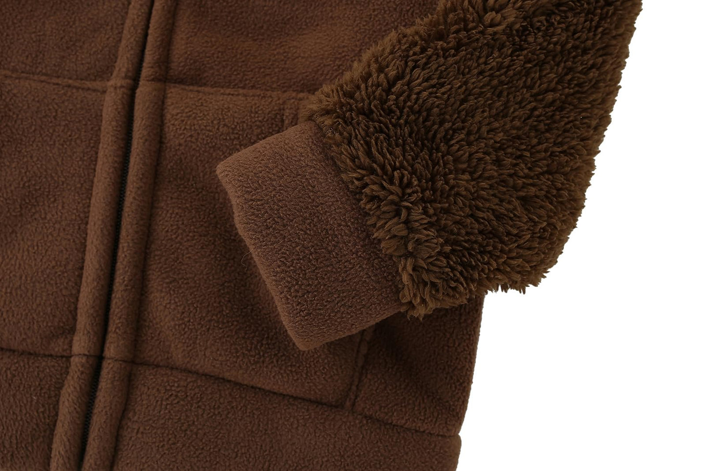 Amiyan Bear Ears Shape Fleece Warm Hoodies Clothes Toddler Zip-Up Light Jacket Sweatshirt Outwear For Baby Boys (Coffee, 1-2T)