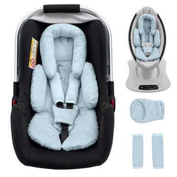 Kaseeous Infant Insert Compatible with Mamaroo Swing & Graco Swing, Thickened Baby Car Seat Head Support with Shoulder Covers, B