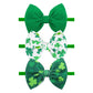 Yanjie Baby Bows Nylon Green Bow Headbands For Infant Girls Shamrock Clover Headband Newborn Toddler Headband St Patricks Day Ha