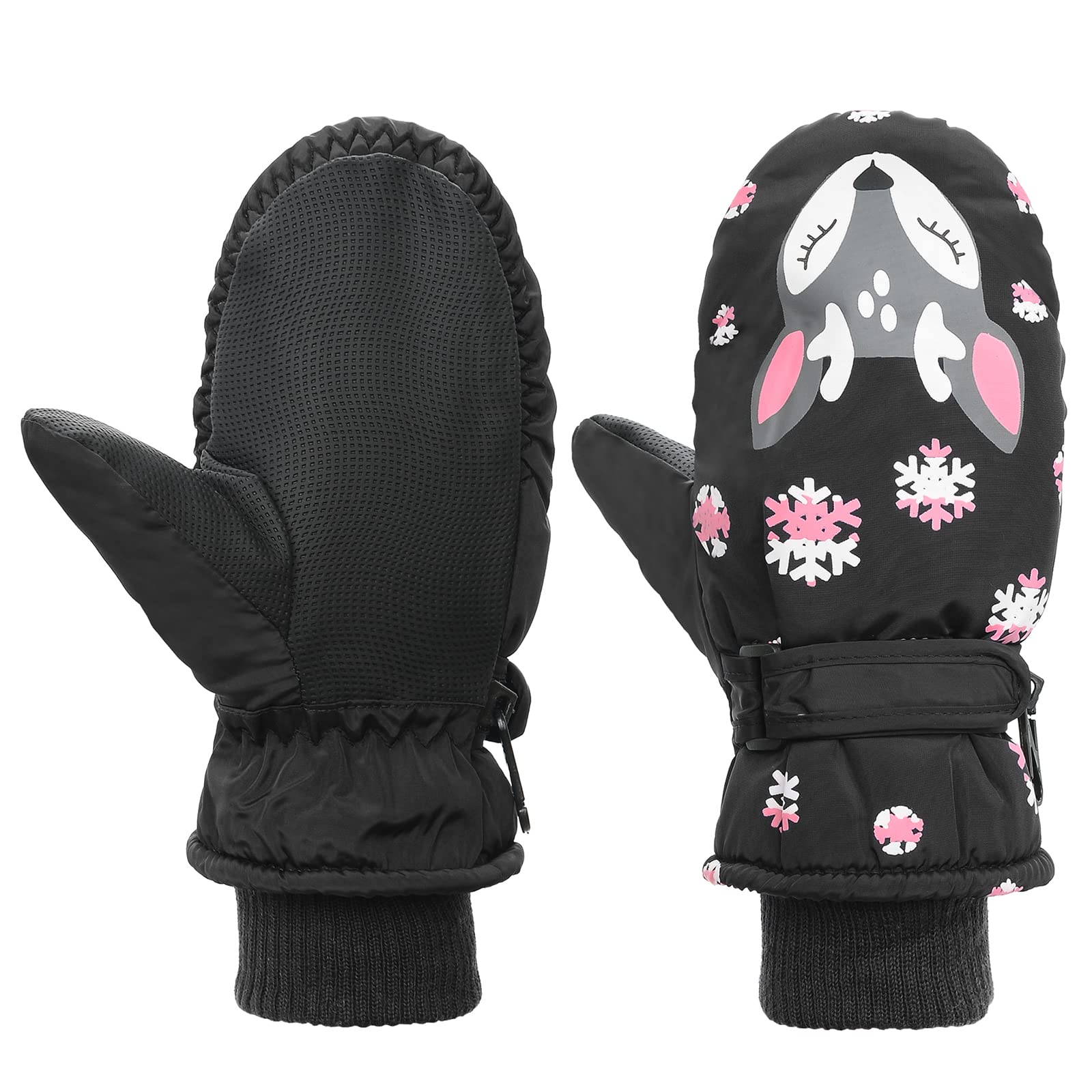 American Trends Kids Snow Gloves For Toddler Winter Mittens Warm Ski Boy Girl Kids Mittens Gloves Black Fox S