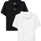 The Children'S Place Baby Boys And Toddler Boys Short Sleeve Pique Polo, Black/White, 5T