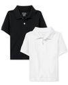 The Children'S Place Baby Boys And Toddler Boys Short Sleeve Pique Polo, Black/White, 5T