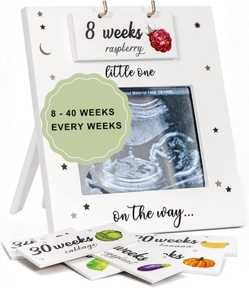 Sonogram Picture Frame - Weekly Fruit And Vegs Pregnancy Milestone, Pregnancy Tracker For Bump Growth, First Ultrasound Picture