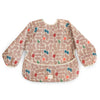 mushie Long Sleeve Baby Bib | Water Resistant Adjustable Fit for Ages 6-24 Months (Abstract Blob)