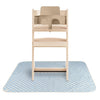 Mushie Baby Splat Mat 42.5X42.5 Inch (Blue Check) | Water Resistant For Under High Chair And Infant Play