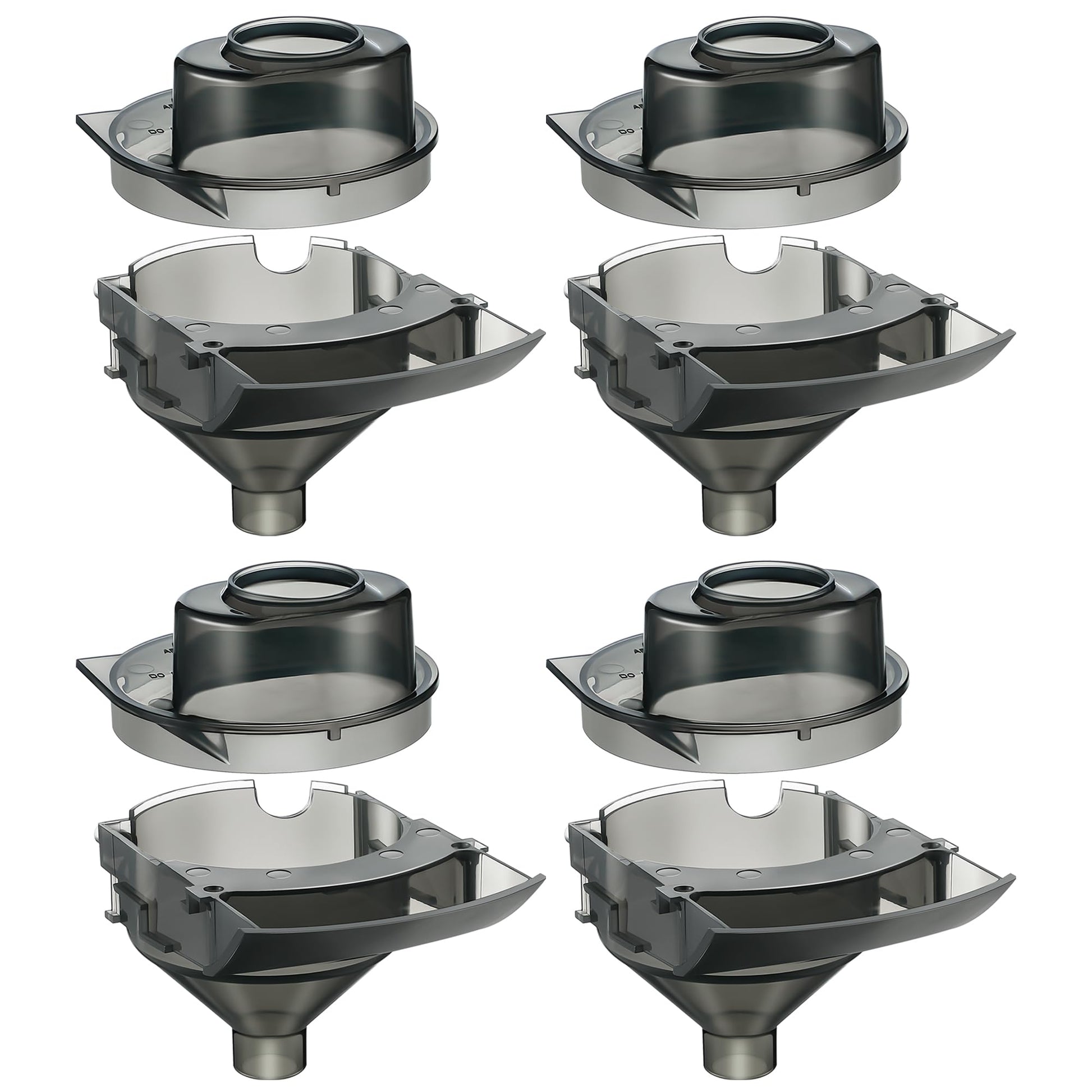 Dunkive 4 Sets Baby Formula Dispenser Replacement Funnel Compatible with Baby Brezza Replacement Parts Funnel and Cover, Grey