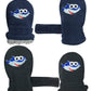 N'Ice Caps Baby Toddler Mittens Kids 2 Pairs Fleece Gloves Winter Warm Sherpa Lined (Black Sharks/Navy Sharks - Infant No Thumbs