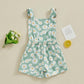 Ayalinggo Toddler Baby Girl Sunflower Print Overalls Shorts With Pocket Suspender Trousers Cute Summer Clothing Outfit (Daisy-Gr
