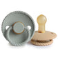 FRIGG Rope Natural Rubber Baby Pacifier | Made in Denmark | BPA-Free (Sage/Croissant, 0-6 Months)