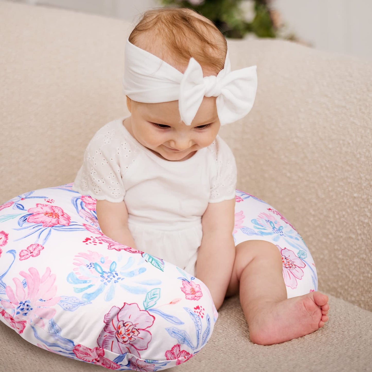 Swesen 2 Pack Nursing Pillow Cover For Baby Girls, Breastfeeding Pillow Slipcover, Soft Stretchy Snug Fits On Infant Nursing Pil