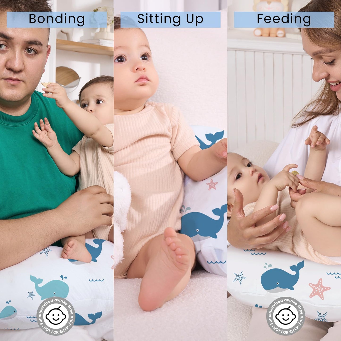 Plushii Nursing Pillow For Breastfeeding, Breathable Breast Feeding Pillow And Positioner With Removable Cover For More Support,