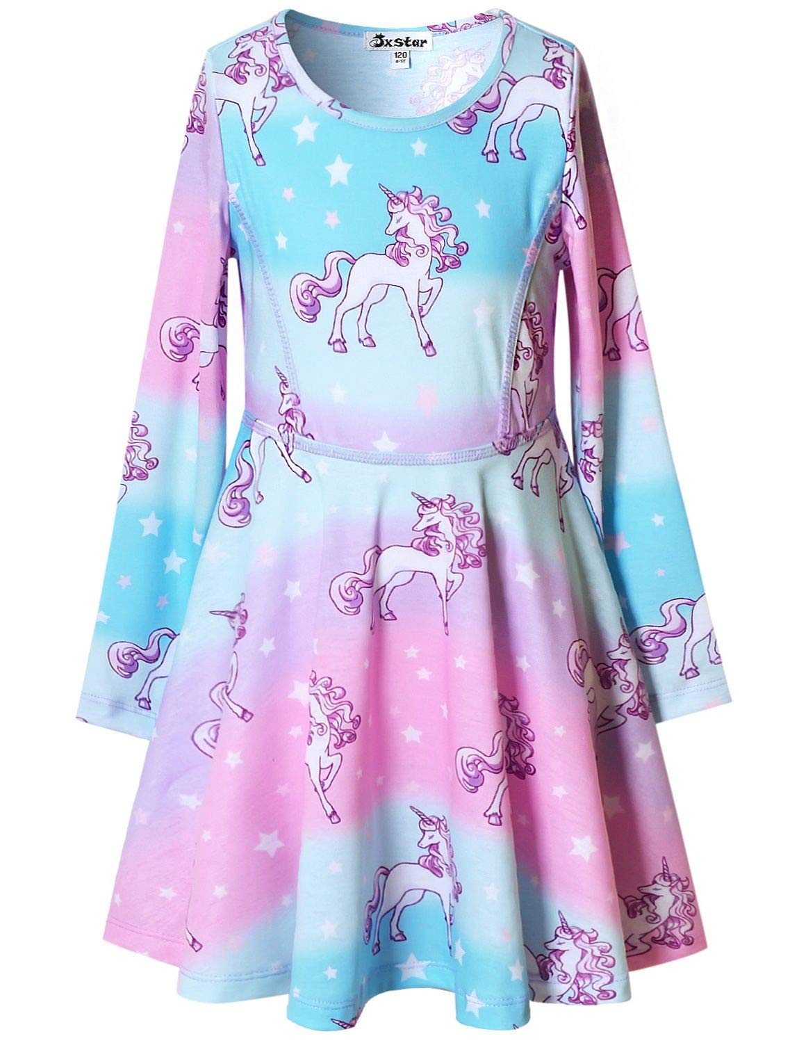 Unicorn Dresses Girls Long Sleeve Swing Winter Outfit Halloween Costume 10 11