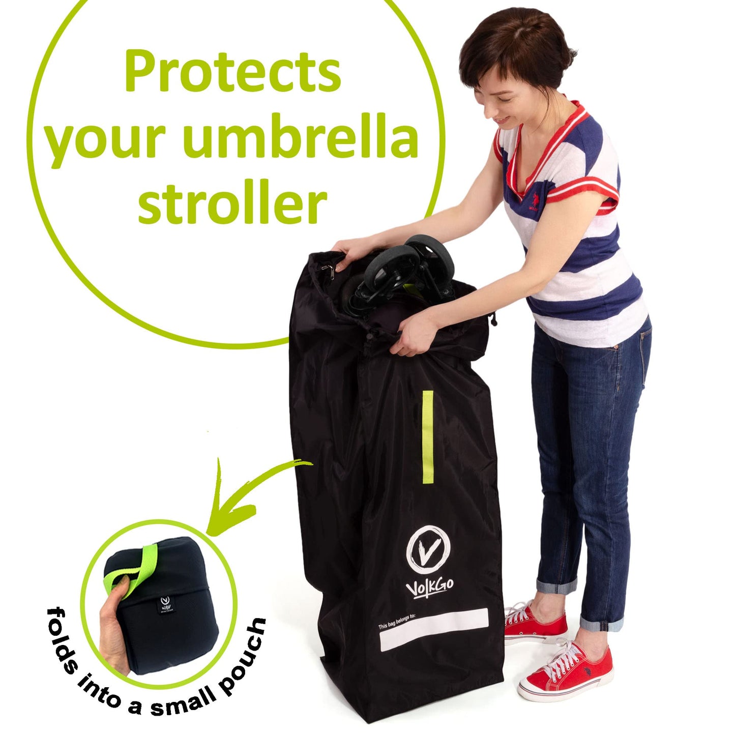 Volkgo Umbrella Stroller Bag For Airplane Gate Check Bag For Single Umbrella Strollers Durable And Lightweight Water Resistant,