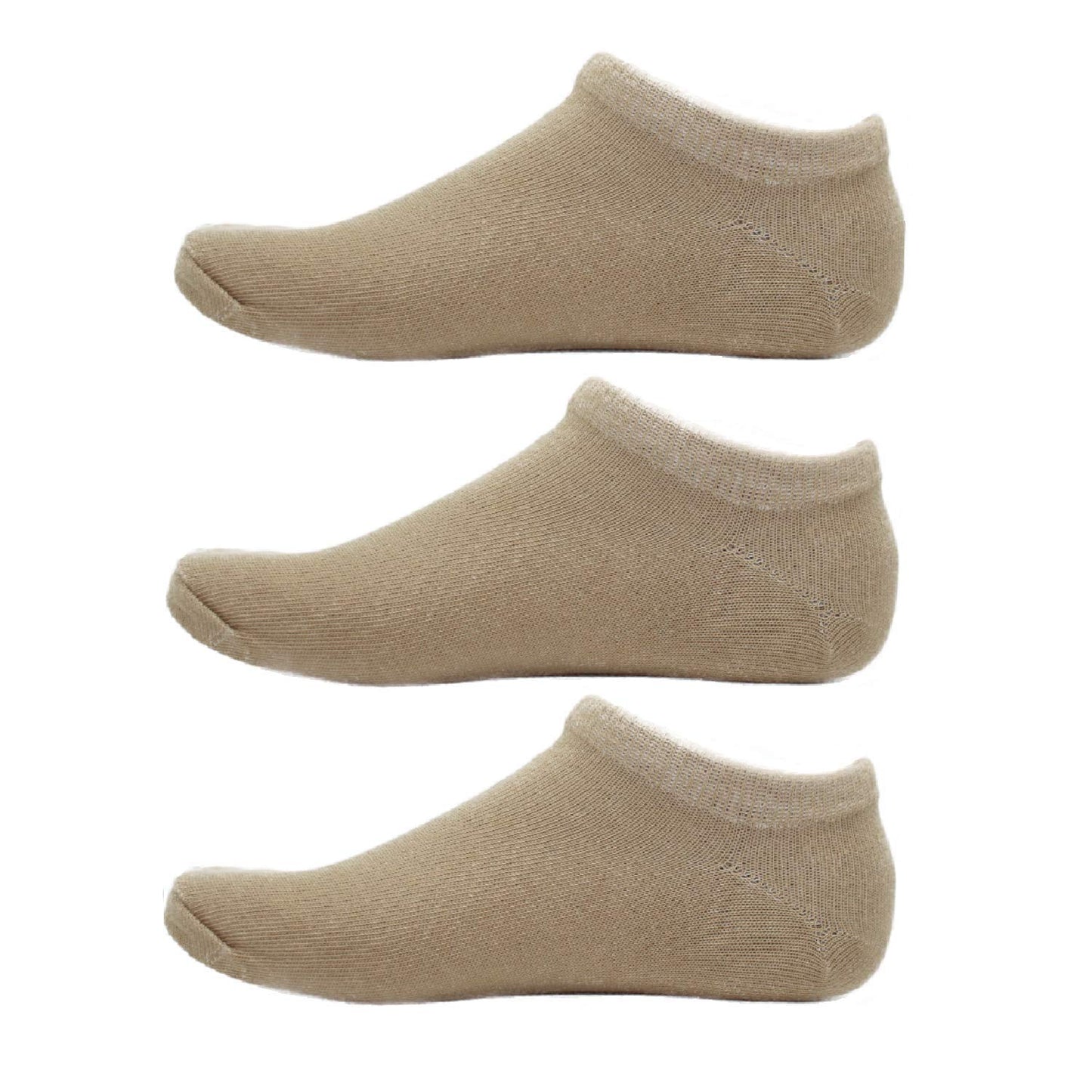 Veera Paridhaan Men & Women Ankle Cut Plain Cotton Socks/Peds/Footie/NoShow (Free Size 3Beige:Pack Of 3)
