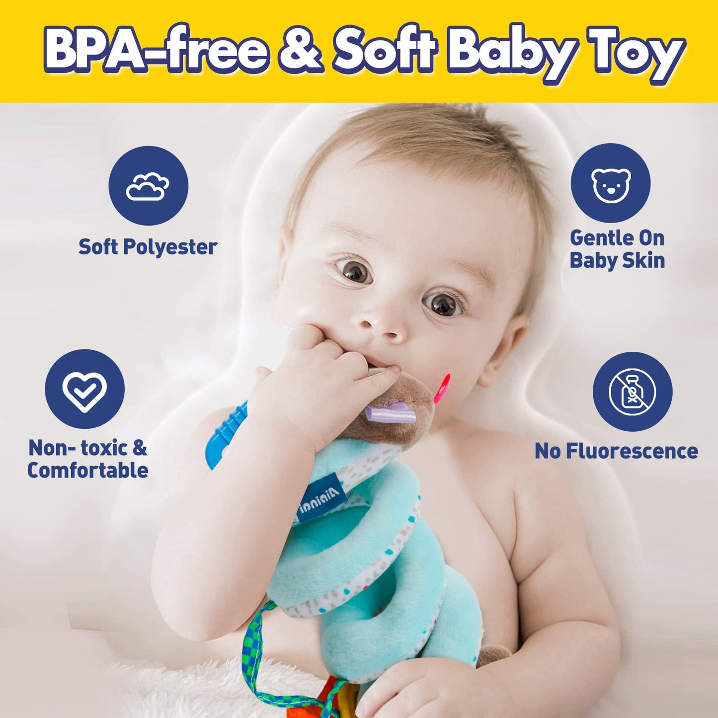 Baby Car Seat Toys Activity Stroller Toy for Boys Girls 0 3 6 9 10 12 Months, Spiral Hanging Plush Toys,Baby Shower Thank You Gi