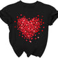 Toddler Valentine'S Day Shirts Boys Girls Love Heart Graphic T-Shirt Valentine Short Sleeve Tee Tops Black