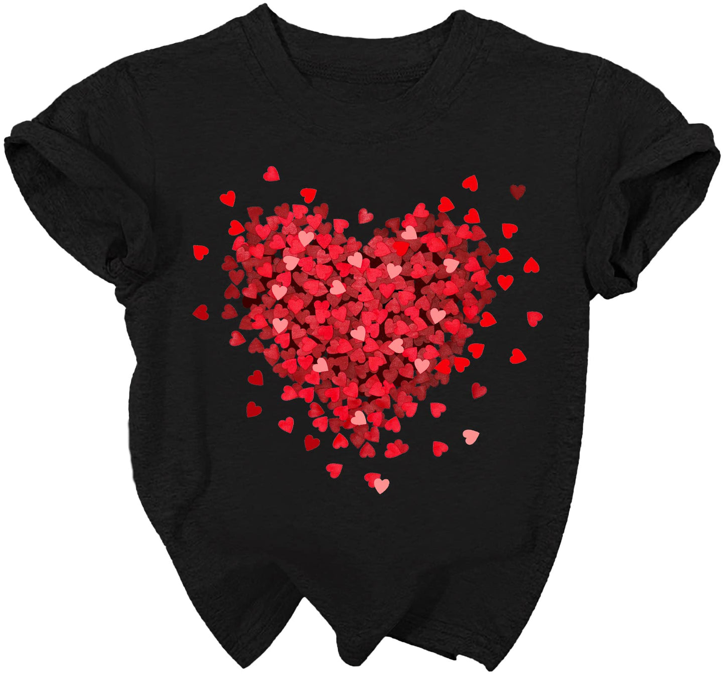 Toddler Valentine'S Day Shirts Boys Girls Love Heart Graphic T-Shirt Valentine Short Sleeve Tee Tops Black