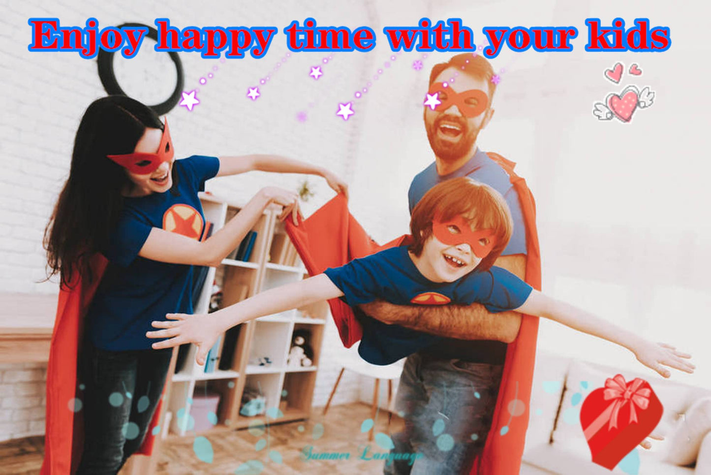 Aicoc Capes And Masks For Kids Double Side Dress Up Costumes Christmas Halloween Cosplay Gift For Boys Girls