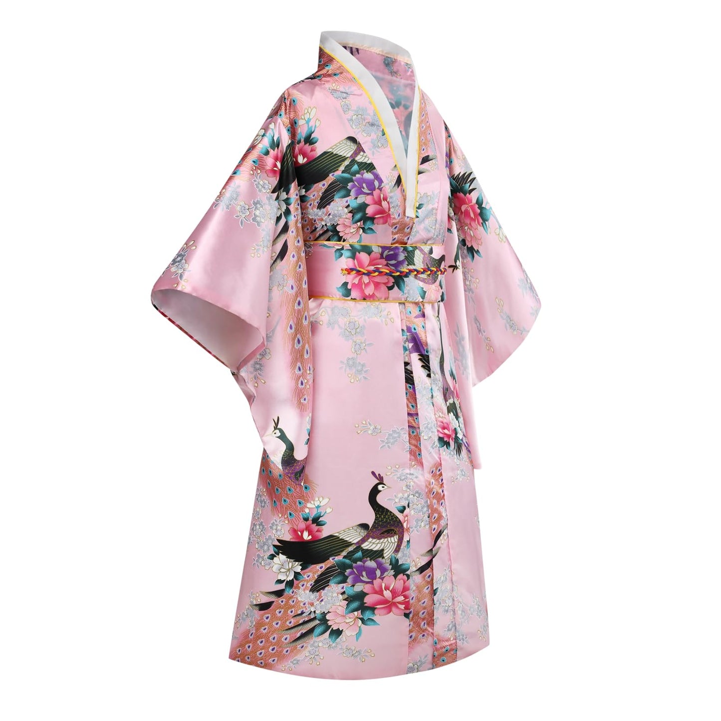 Cutey May Japanese Traditional Dress For Girls Costume Kimono For Kids Set (Pink, 6-7Years(130Cm))