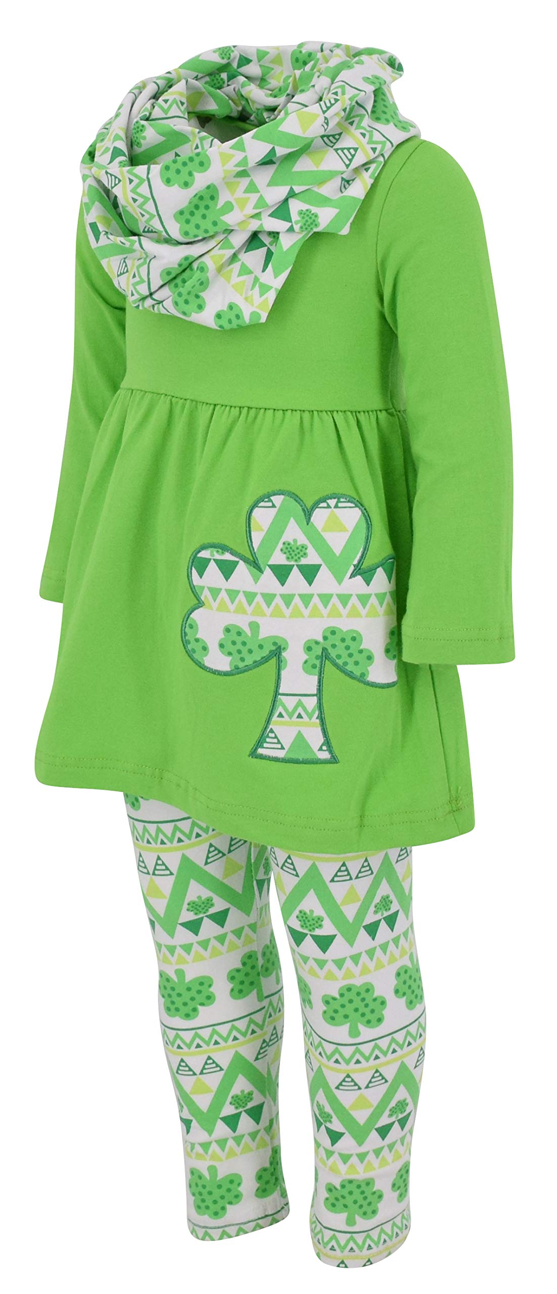 Unique Baby Girls St Patrick 'S Day Repeating Clovers Legging Set (10/5Xl, Green)