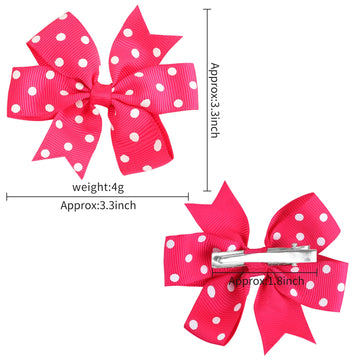 Oaoleer 3 Inch Hair Bows For Baby Girls, 40Pcs Back To School Pinwheel Bows Grosgrain Ribbon Toddler Bows Clips Hair Barrettes A