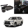 Oshotto (FT04) Foldable Car Auto Headrest Rear Back Seat Table Drink Food Cup Tray Holder Compatible with Lexus LX 570  Black