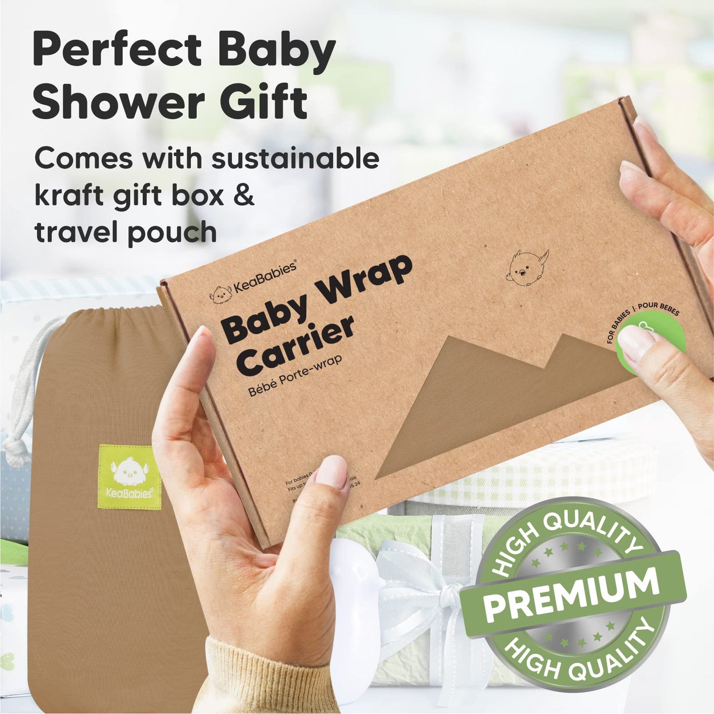 KeaBabies Baby Wrap Carrier - All in 1 Original Baby Carrier Newborn to Toddler Sling, Easy to Wear, Hands Free Bonding, Lightwe