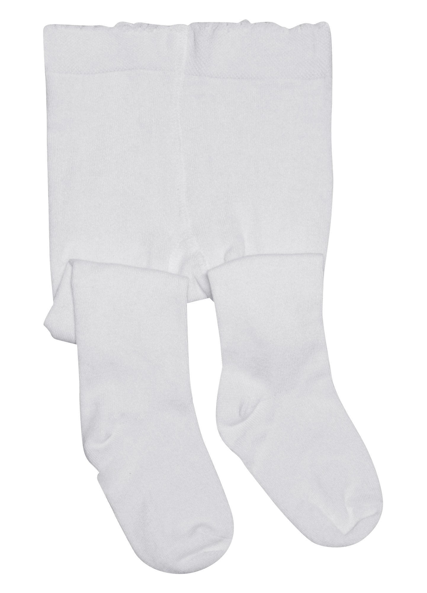 Bear Mum Baby Girls' Seamless Organic Cotton Tights White 0-6Month