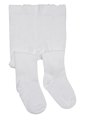 Bear Mum Baby Girls' Seamless Organic Cotton Tights White 0-6Month