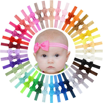 Willingtee Baby Girls Headbands Tiny Bows 2.75 ' Grosgrain Ribbon Hair Bow Hair Band Hair Accessories For Baby Girls Infants To