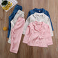 Toddler Baby Kids Satin Pajamas Set, Long Sleeve Button-Down Sleepwear Pjs For Girls (4T, A-Pink)