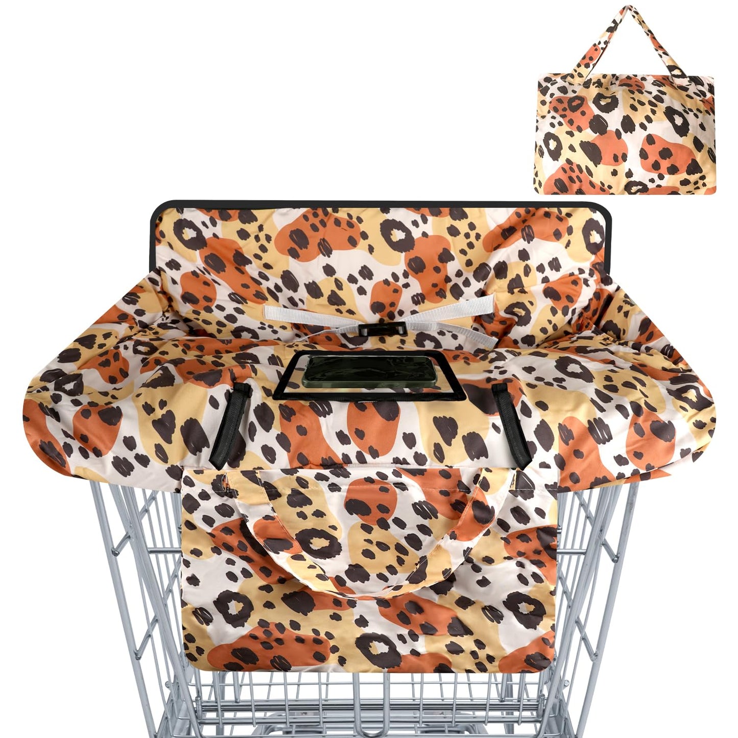 Shopping Cart Cover For Baby Girl Boy 2-In-1 High Chair Water Resistant High Chair Cover W/Phone Pouch Pocket Gender Neutral Car