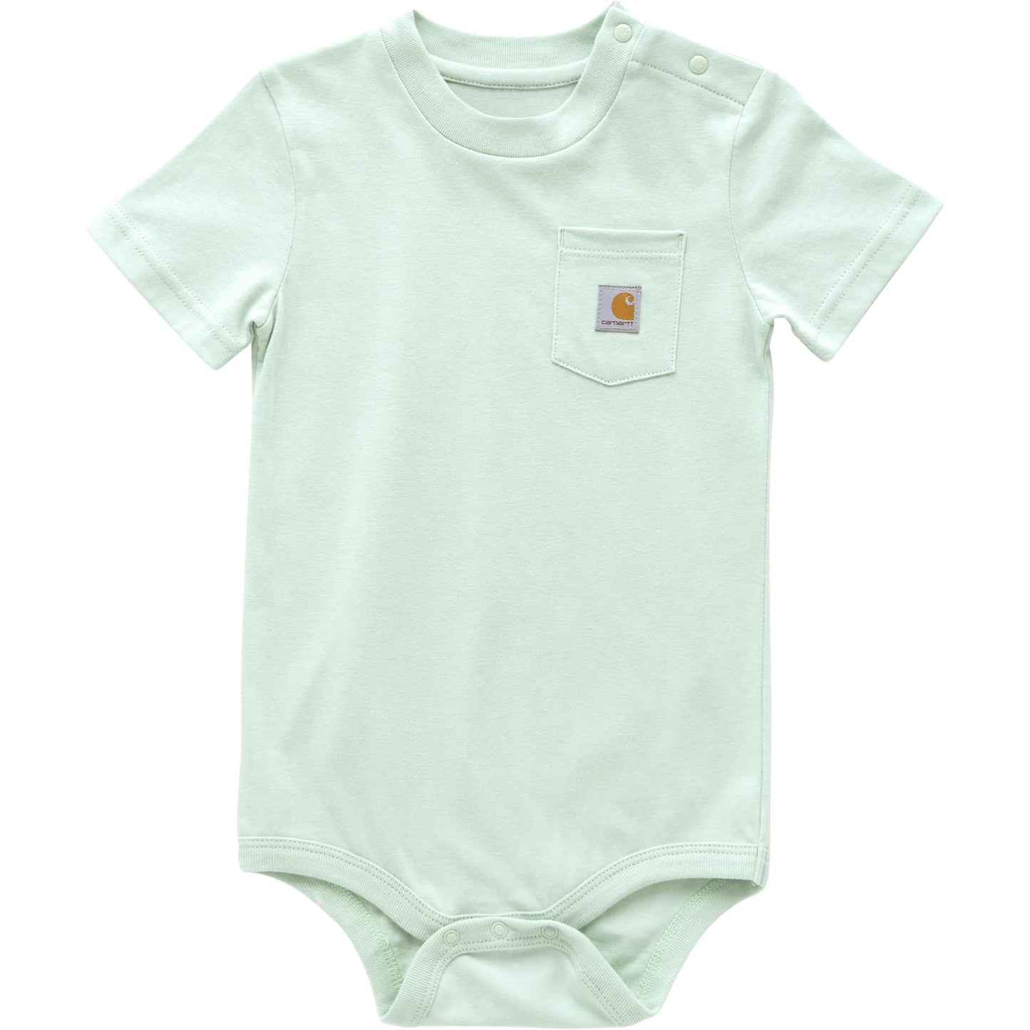 Carhartt Baby Short-Sleeve Pocket Bodysuit, Surf Spray Green, 18M