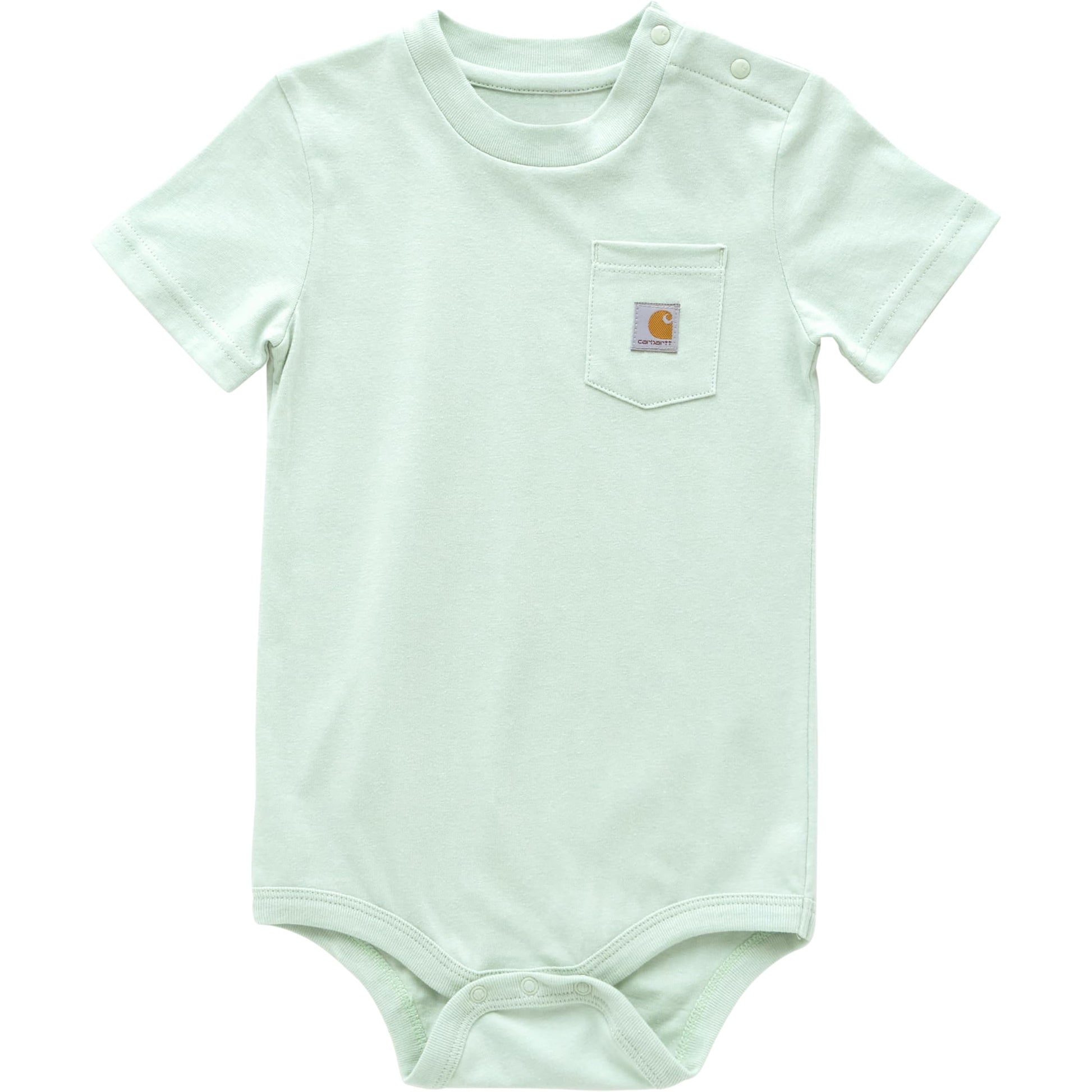 Carhartt Baby Short-Sleeve Pocket Bodysuit, Surf Spray Green, 18M