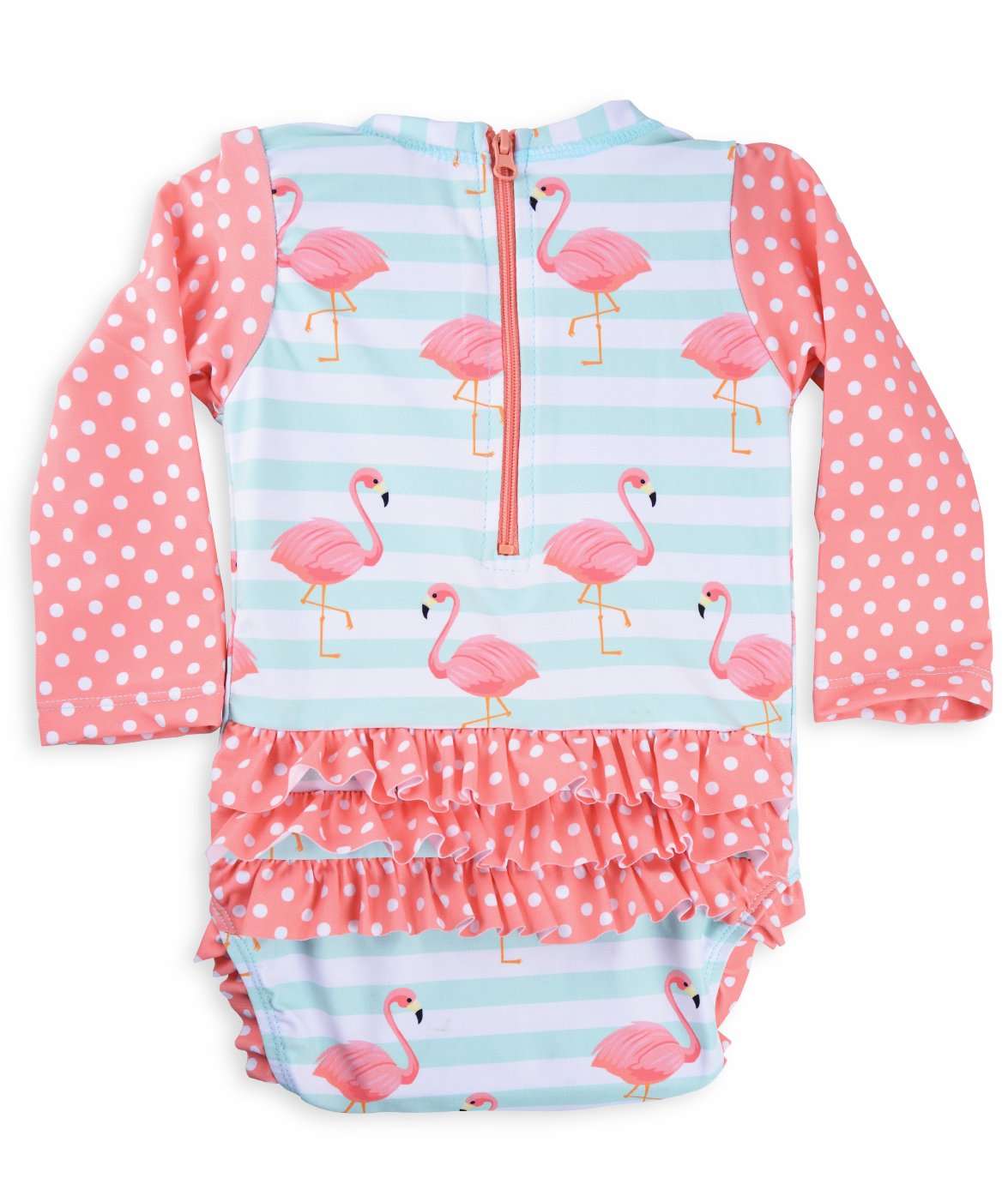 Long Sleeve Rash Guard One Piece Swim Suit For Girls | Baby Toddler Girl Swim Suit With Uv40 Sun Protection (18-24 Months, Flami