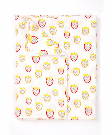 Momzjoy 100% Organic Cotton Muslin Swaddle  for Newborns/Baby | Pack of 3 | 09 Months | Lightweight & Breathable | Fruity Beac