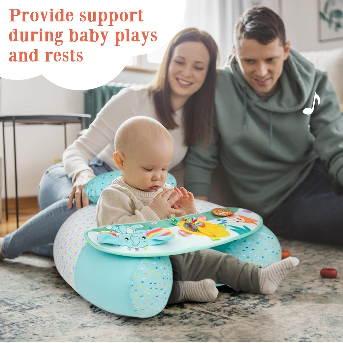 Blublu Park Baby Inflatable Seat With Cover For Babies 3-36 Months, Portable Baby Chair Sit Me Up Floor Seat With Detachable Act