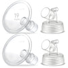 Maymom Two-Piece Wide Neck Pump Parts For Spectra S1/S2 Pumps; Incl Wide Mouth Flanges; Not Original Spectra Flange (19 Mm Two F