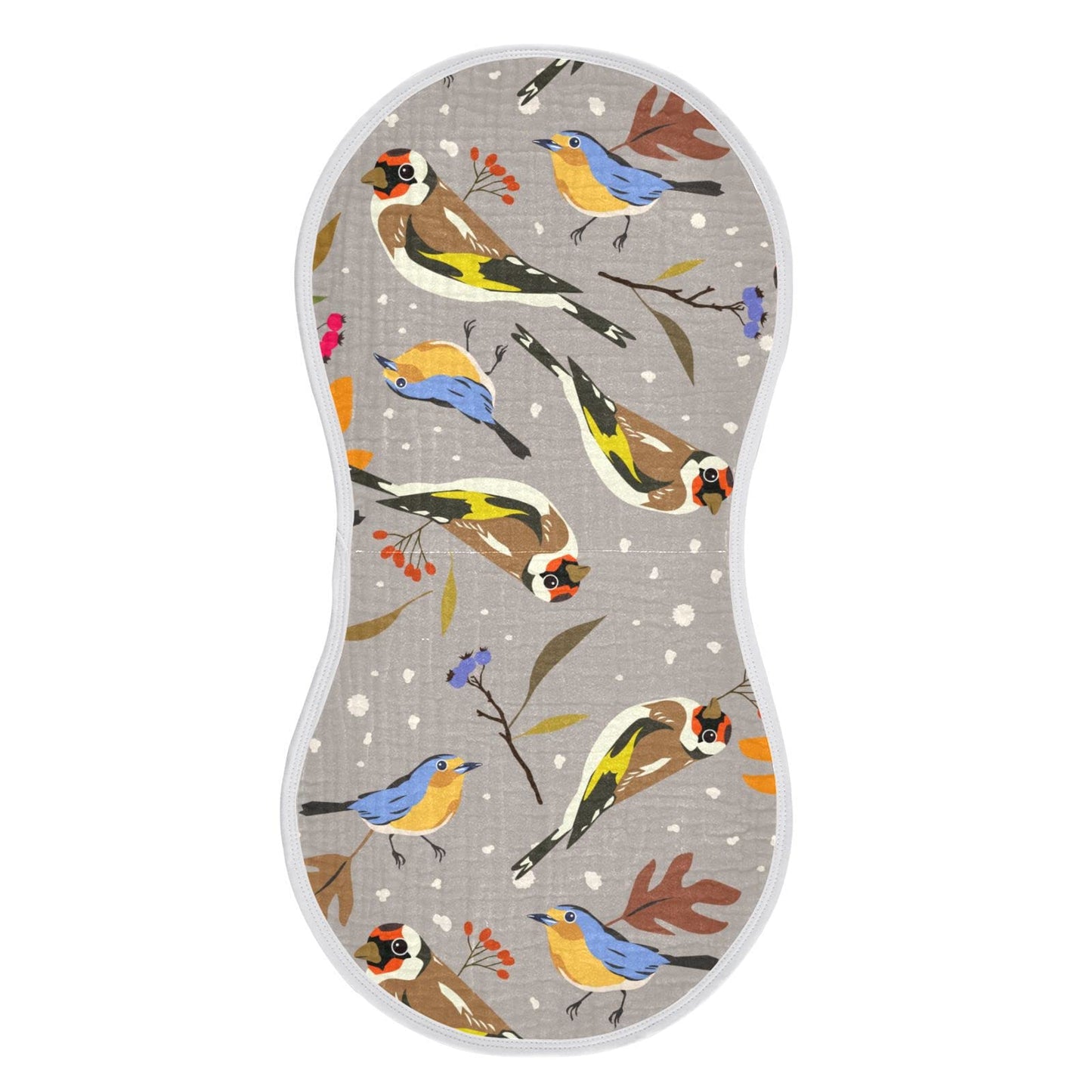 YYZZH Autumn Bird Goldfinch Robin Berry Muslin Burp Cloths for Baby 1 Pack 100% Cotton Baby Washcloths Bibs for Boy Girl