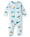 The Children'S Place,Baby Boys,And Toddler Long Sleeve 100% Cotton Zip-Front One Piece Footed Pajamas,Blue Planes,9 Months,12 Mo