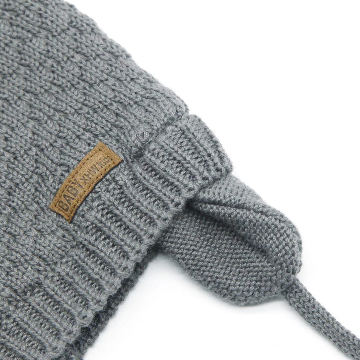 Duoyeree Kids Baby Hat Soft Warm Cable Knit Beanie Toddler Girl Fall Winter Hats(Dark Grey,0-6 Months)