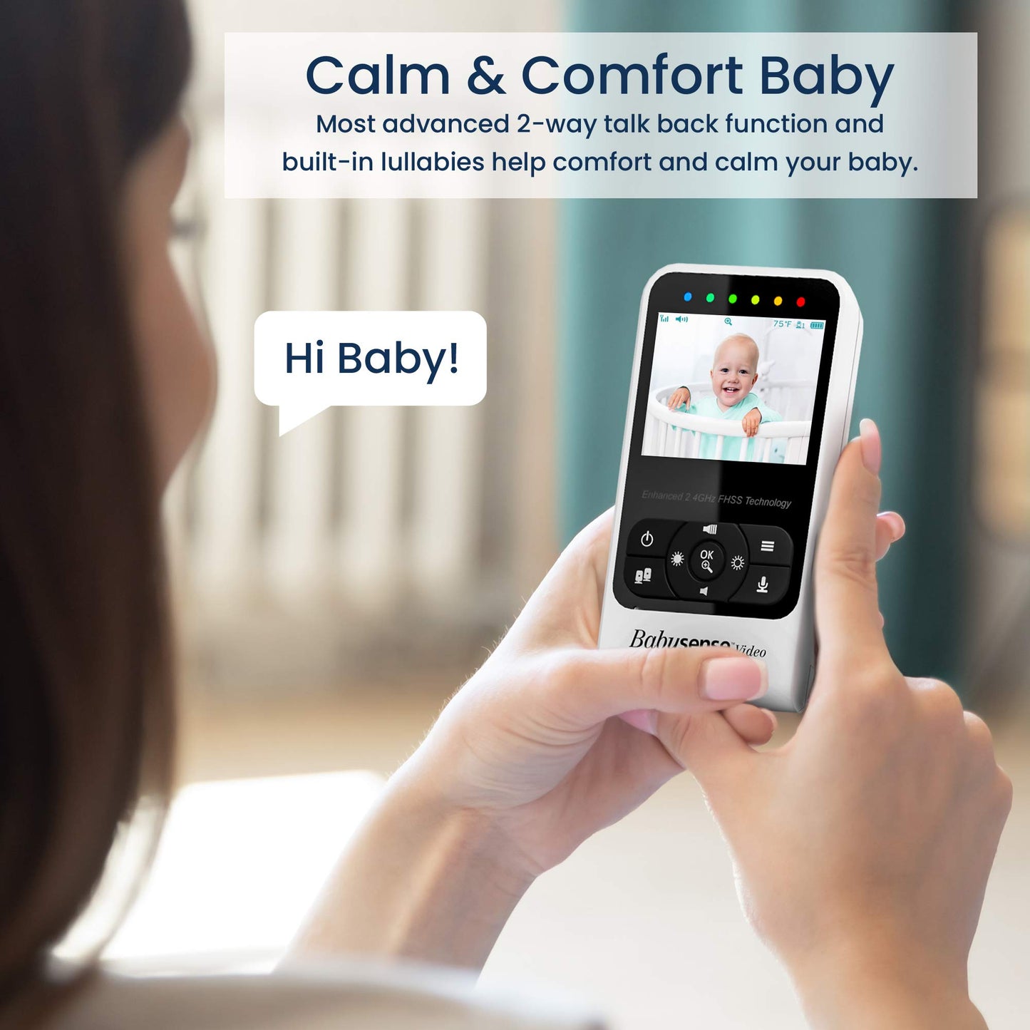 Babysense New Video Baby Monitor With Camera And Audio, Long Range, Room Temperature, Infrared Night Vision, Two Way Talk Back,
