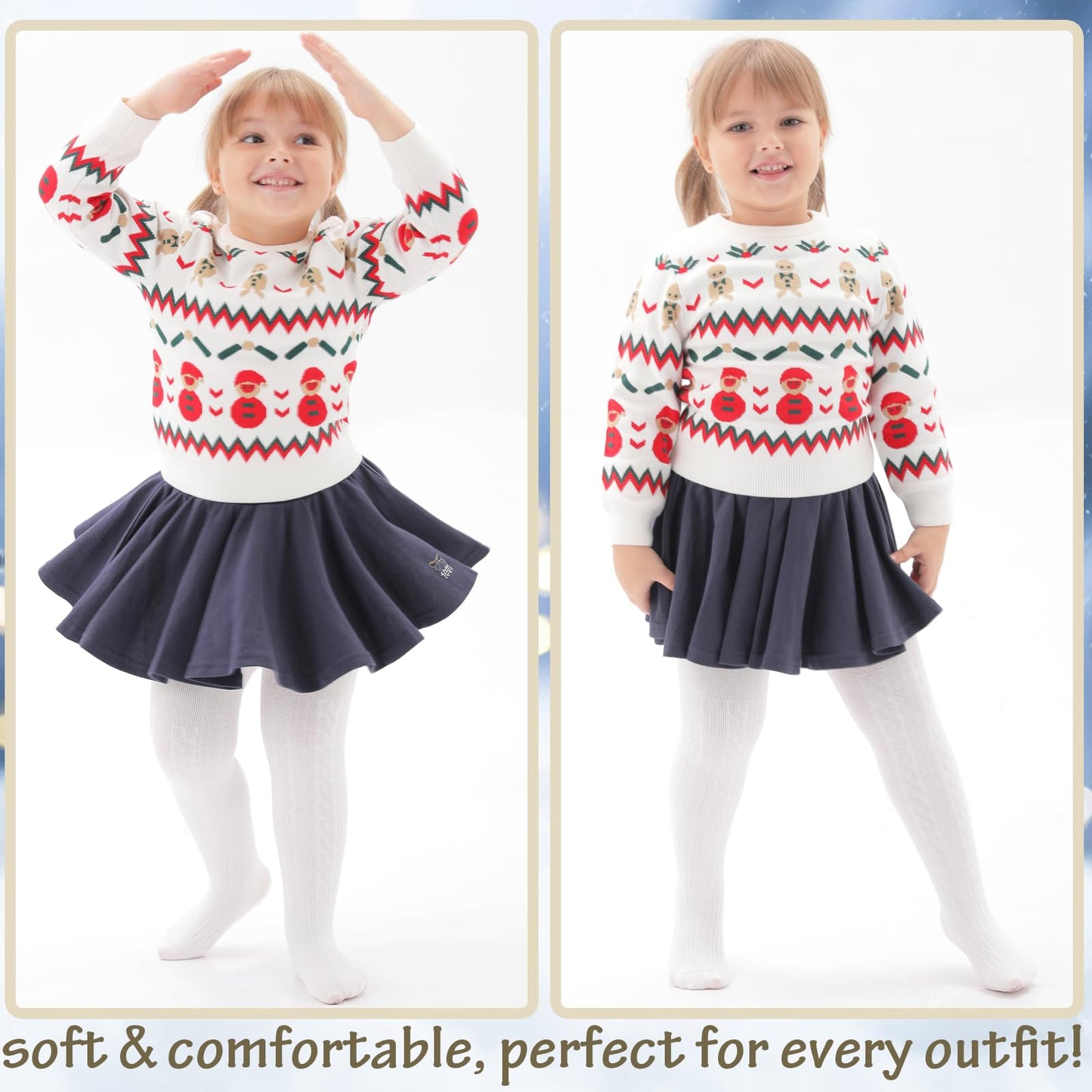 Mini Angel Baby Tights Toddler Tights Seamless Cable Knit Leggings Cotton Stockings Pantyhose 2-4 Years For Toddler Kids 3 Pack