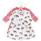 Hudson Baby Girls' Cotton Dresses, Pink Moose Bear, 3-6 Months
