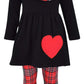 Unique Baby Girls 3 Piece Valentines Day Toddler Plaid Heart Legging Set Outfit (5 Years, Red)