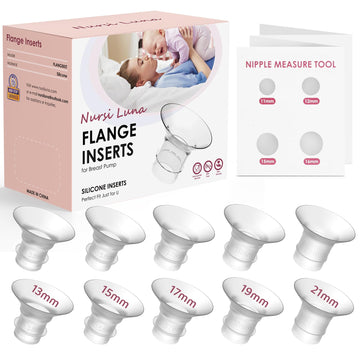 Nursi Luna Flange Inserts 10Pcs 13/15/17/19/21Mm For 24Mm Flange/Shield Of Most Pumps, Flange Sizing Kit Silicone Flange Insert,