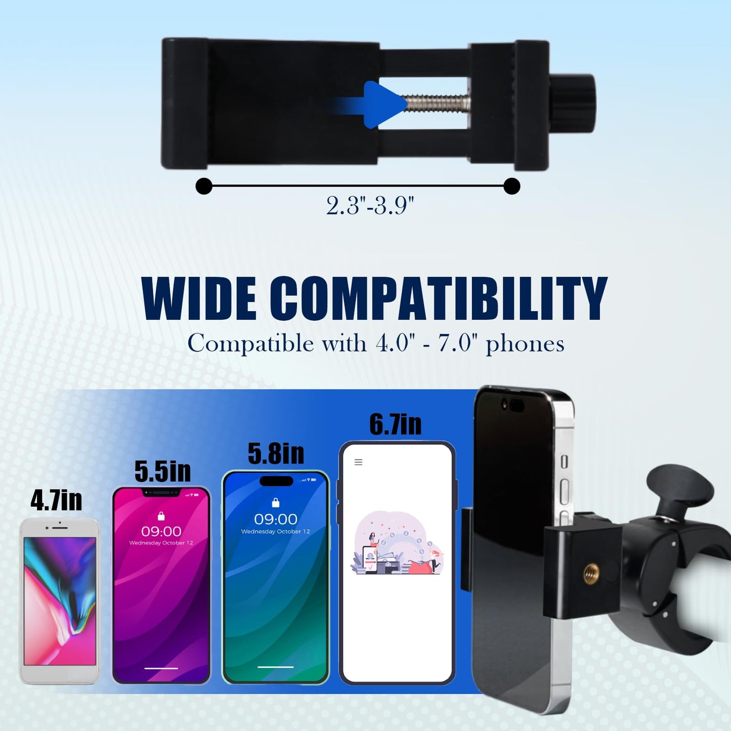 Onedone Stroller Phone Holder Universal Phone Holder For Stroller Golf Cart Bike Shopping Carts Scooter Phone Mount Horizontal &