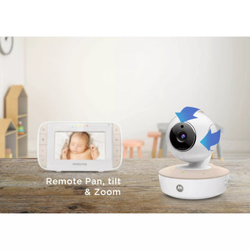 Motorola Mbp44 Digital Audio & Video Baby Monitor 4.3In Color Screen, Remote Pan Tilt Zoom, Two-Way Communication, Temperature D