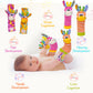 PADONISE Wrist Rattles Baby Socks Baby Toys Set Soft Sensory Toys for Babies Cartoon Animal Rattles Sock Early Development Toy B
